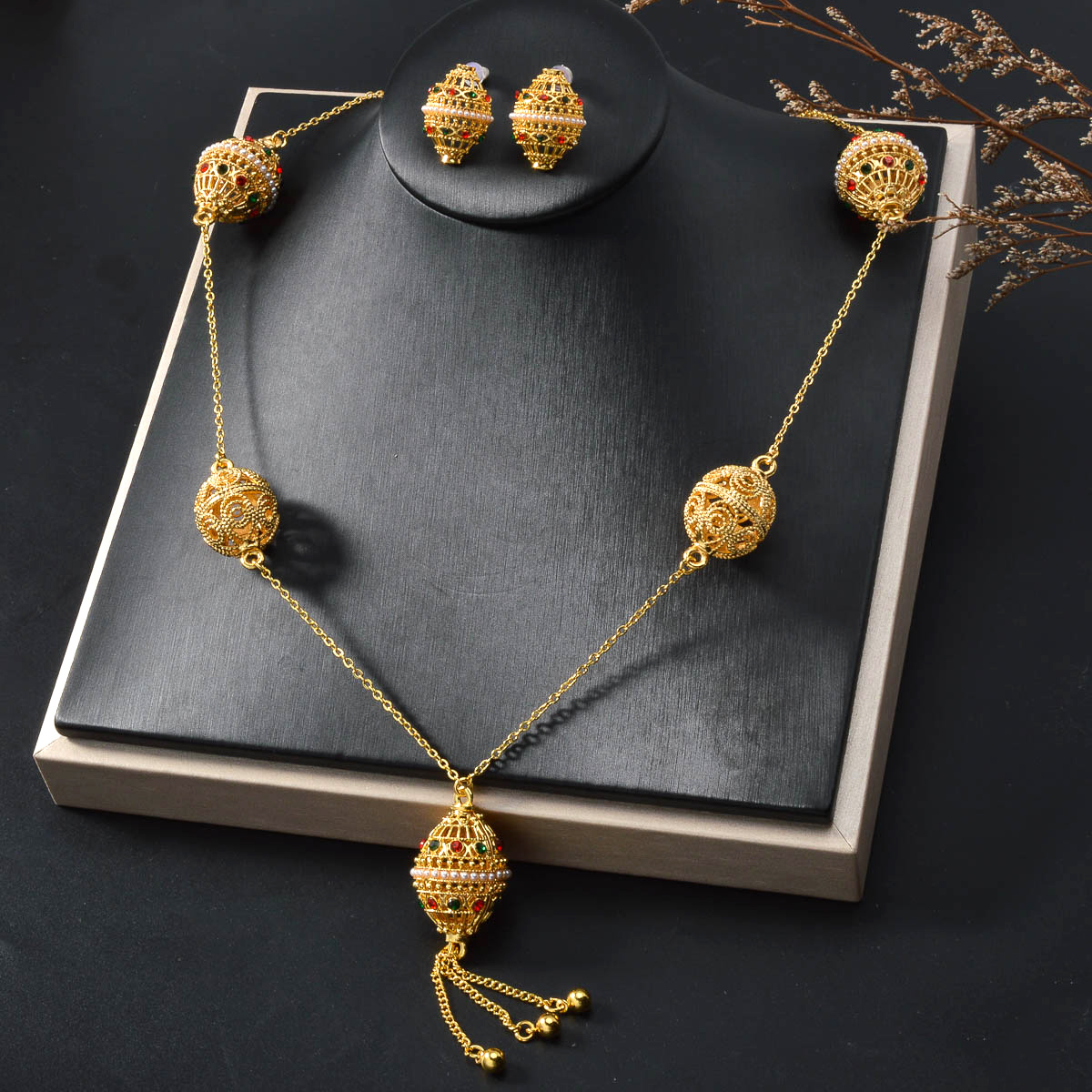3pc Middle Eastern Style Luxurious Palace-Inspired Jewellery Set